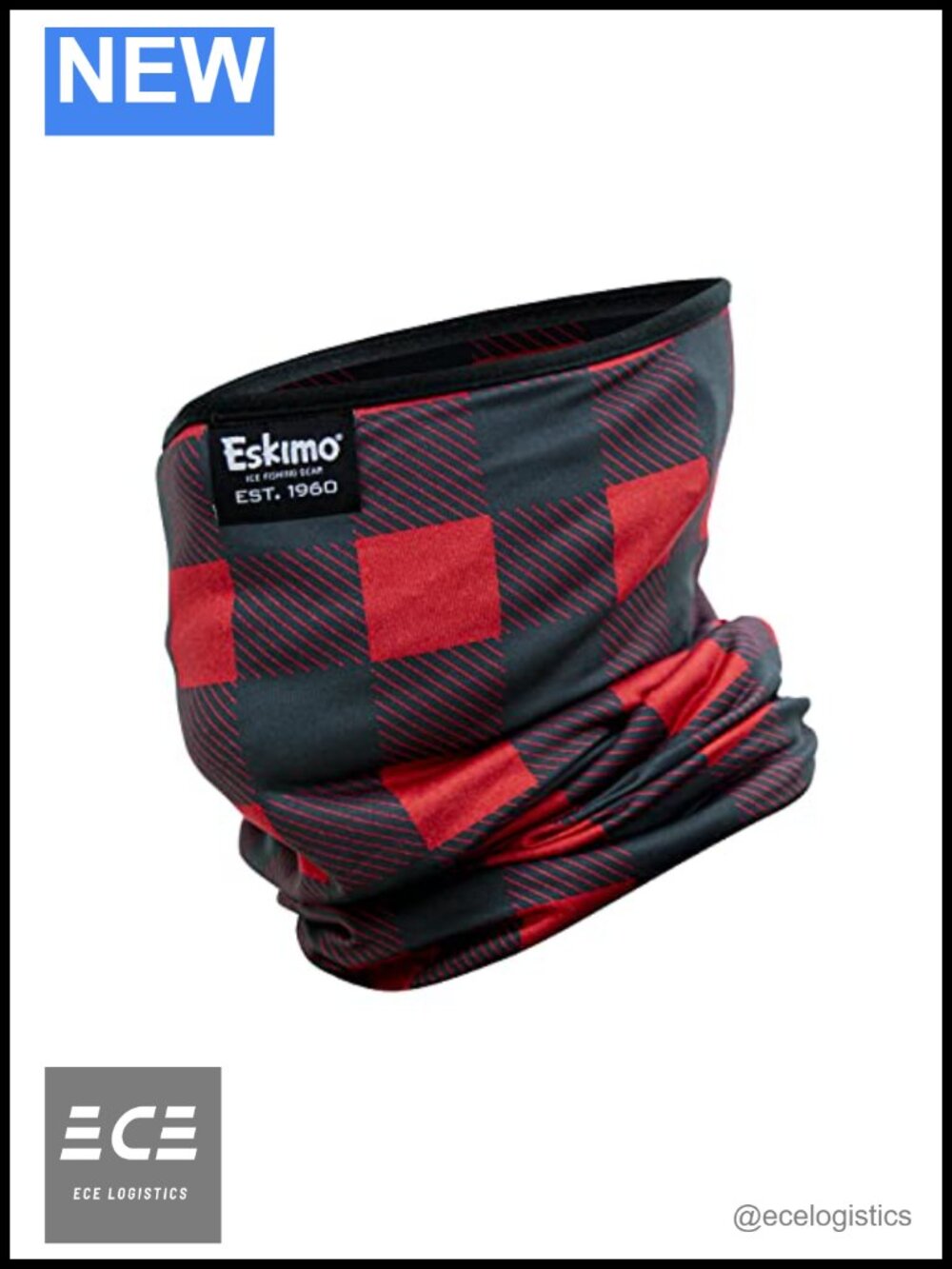 Buffalo Plaid Neck Gaiter Jersey Knit Fleece Lined One Size